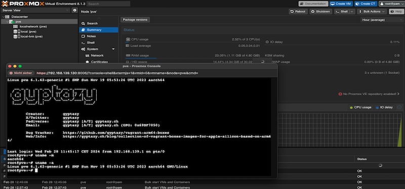 HowTo: Run Proxmox-8 VE on ARM64