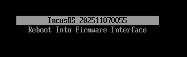 IncuOS Installer when booting the image