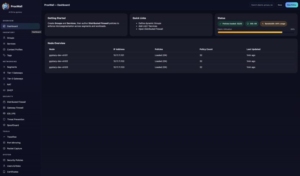 ProxWall Management Interface